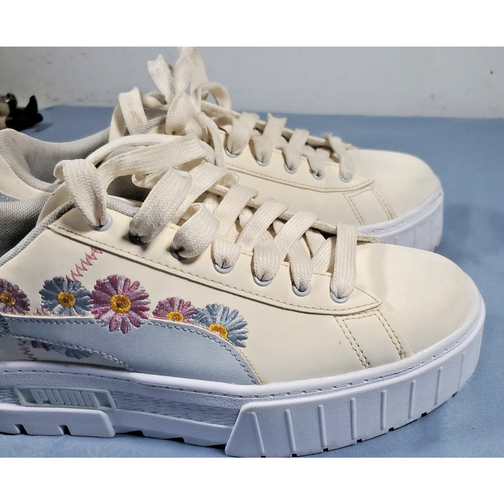 Puma Mayze Embroidery Womens Platform Sneakers Floral Shoes 394907-01 Size 7 - Picture 9 of 16